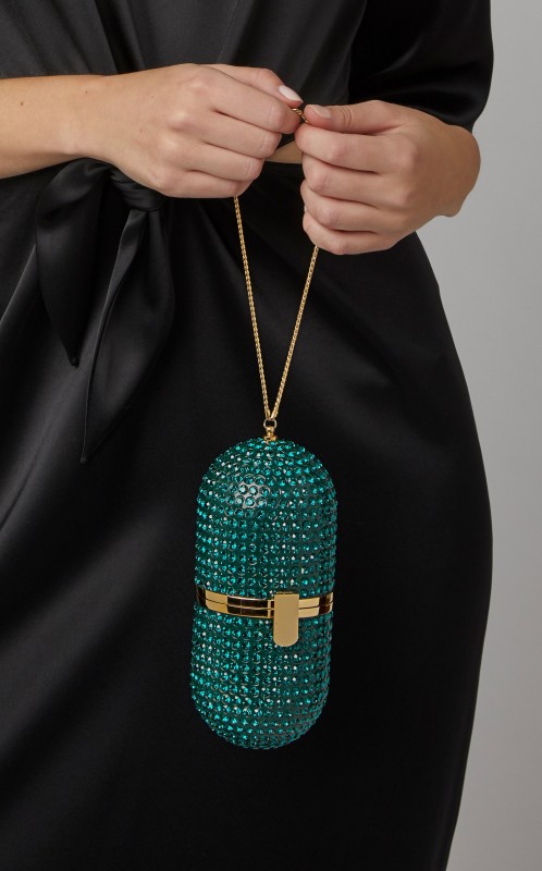 Marzook Brass and Crystal Pill Bag - Fashion