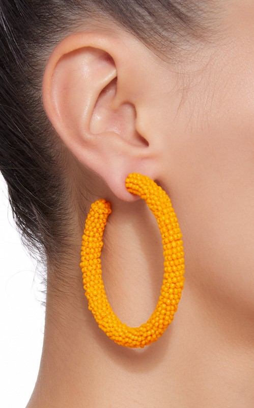 Deepa Gurnani Eliza Bead Embellished Hoop Earrings - Jewelry
